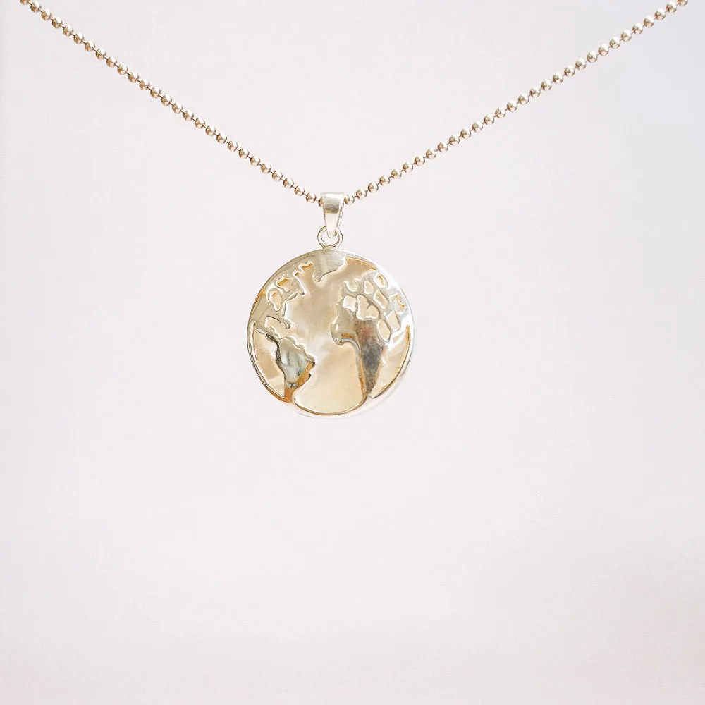 Earth Shell Sterling Silver Pendant