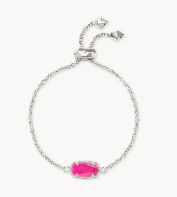 Elaina Silver Plated  Adjustable Chain Bracelets in Azalea Illusion by Kendra Scott