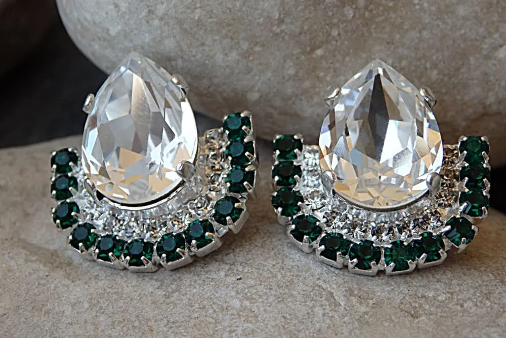 Emerald Clear Earrings