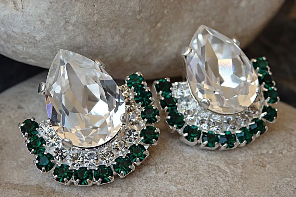 Emerald Clear Earrings