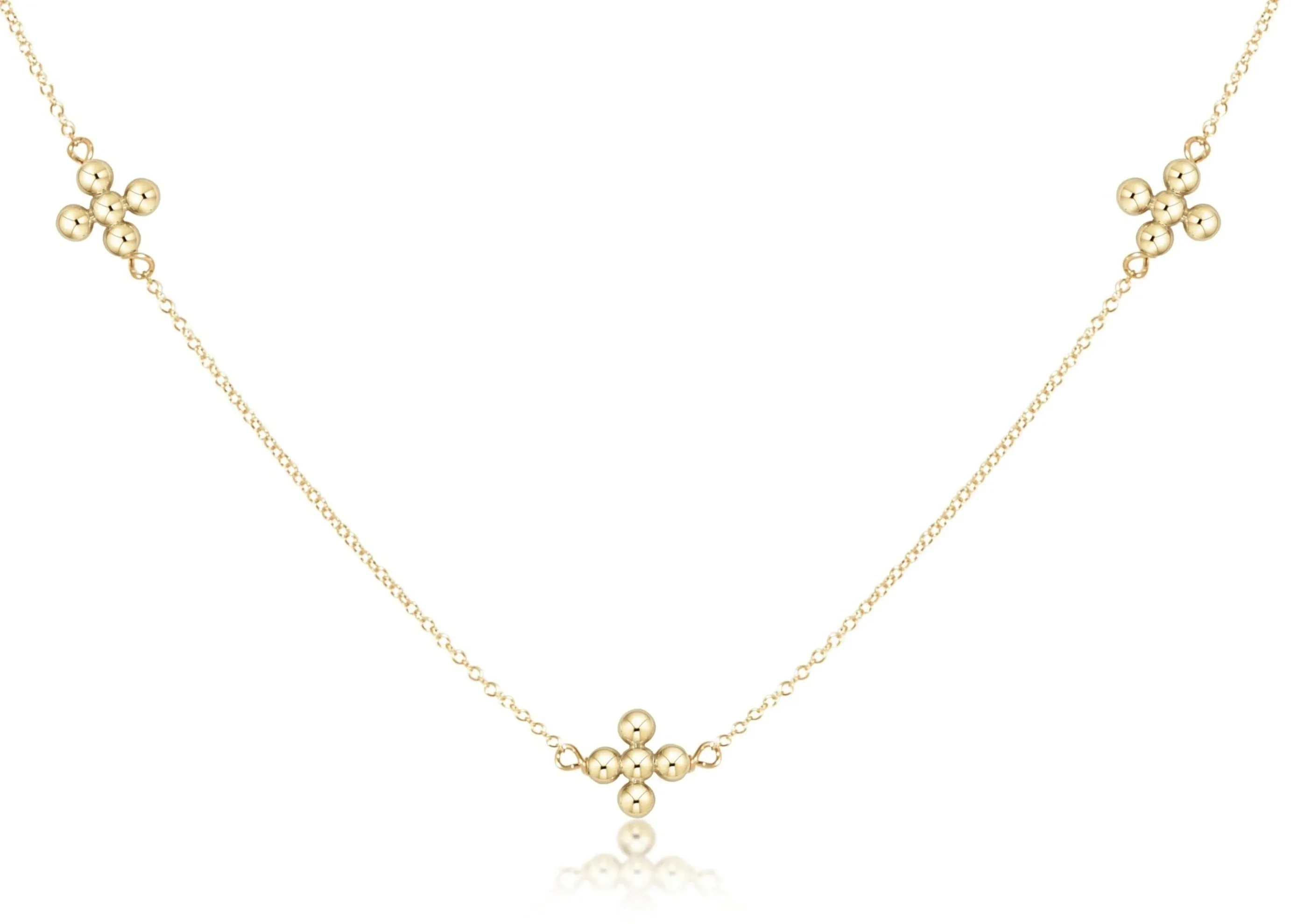 enewton choker simplicity chain gold - classic beaded signature cross gold- 17 "