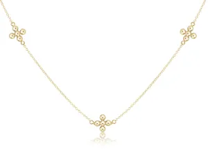 enewton choker simplicity chain gold - classic beaded signature cross gold- 17 "