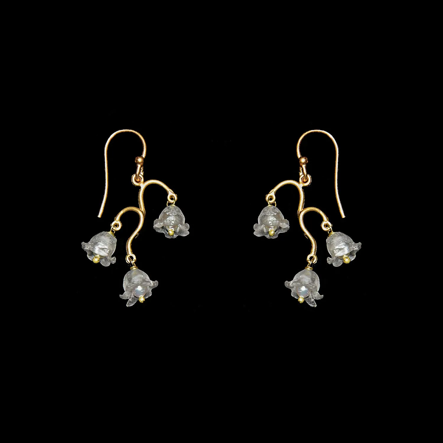 Fine Lily of the Valley Earrings - Dainty Wire