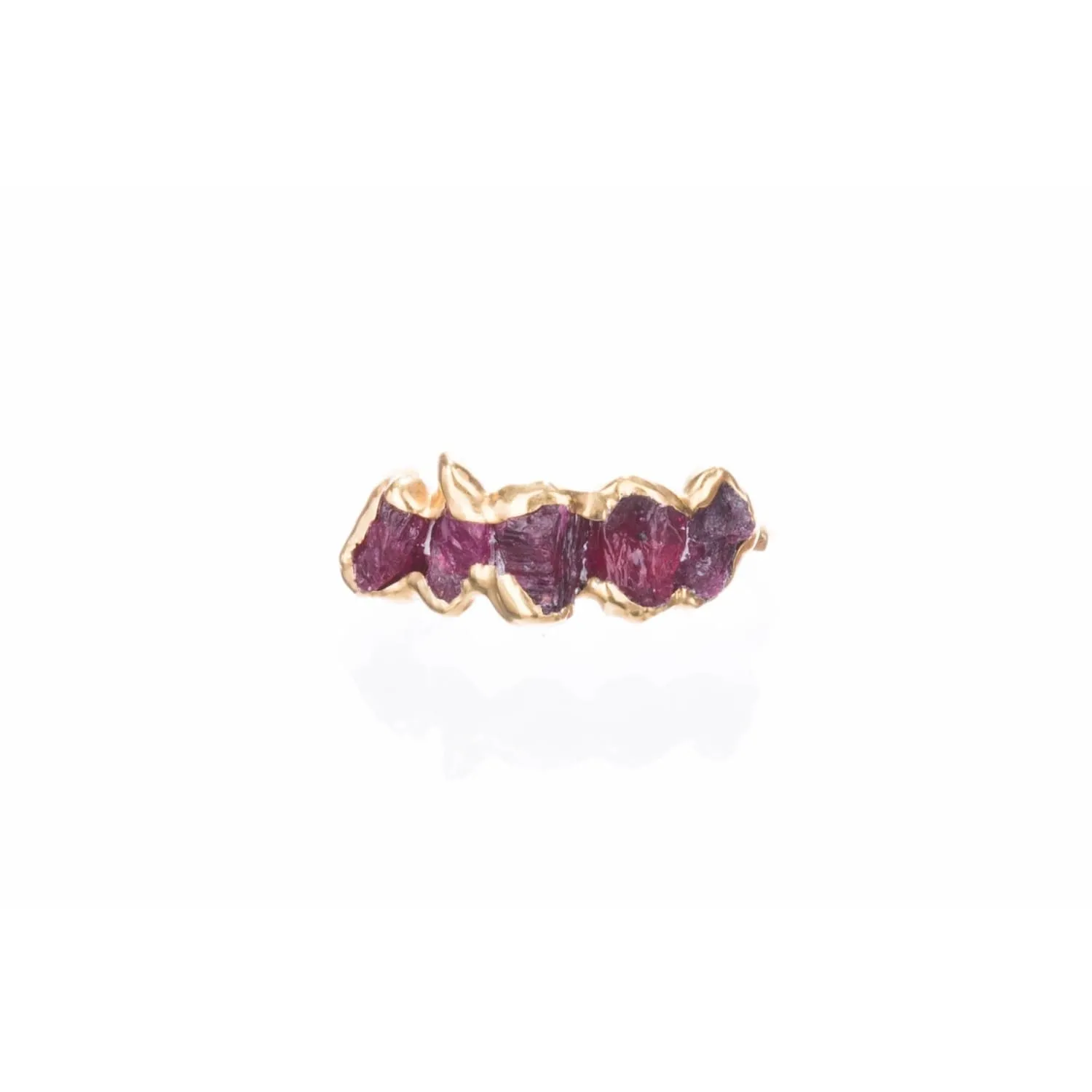 Five Stone Raw Ruby Ring