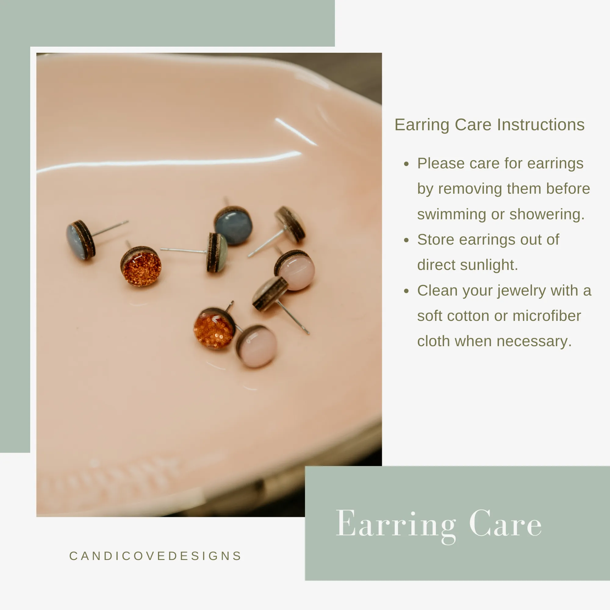 Gold Sparkle Stud Earrings by Candi Cove Designs