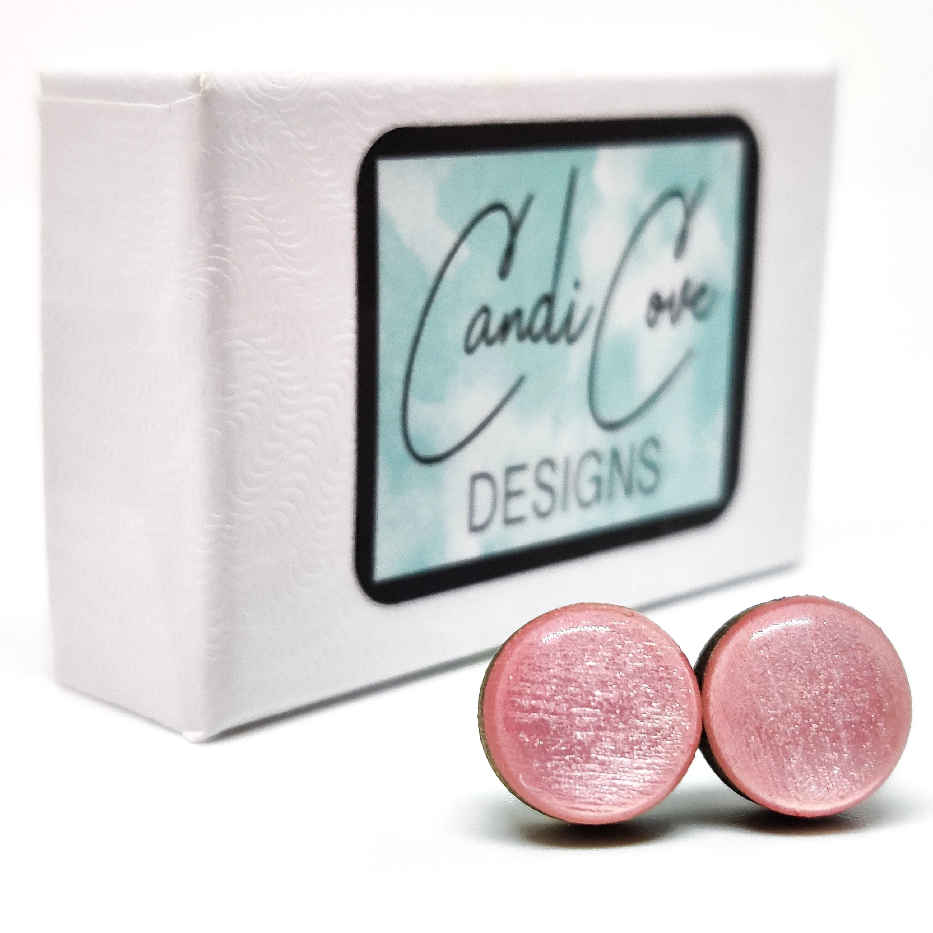 Gold Sparkle Stud Earrings by Candi Cove Designs