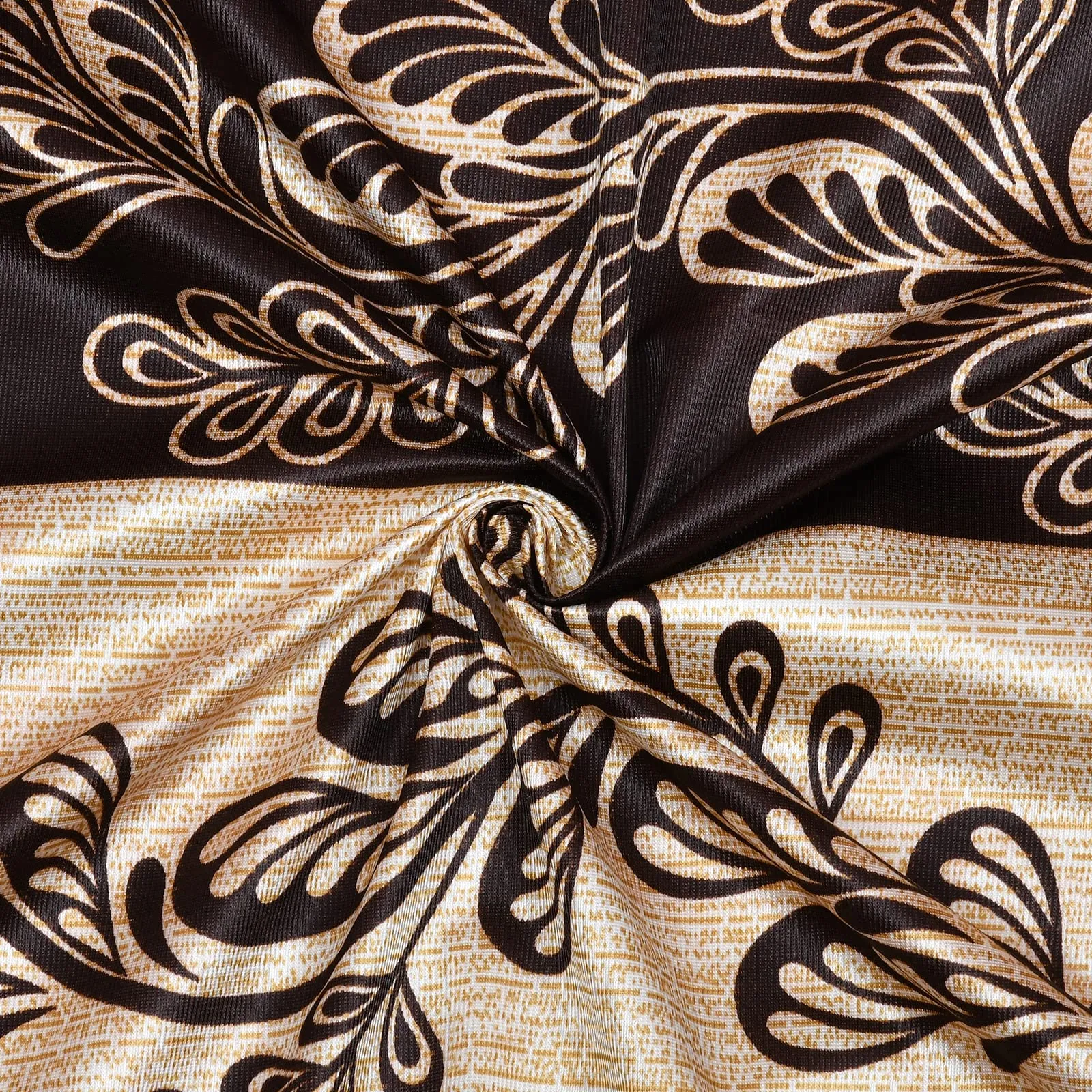 Heart Home Leaf Printed Home Décor Door Curtain with 8 Eyelet, 7 ft- Pack of 2 (Brown)-Hs43Hearth25600(Polyester_Brown)