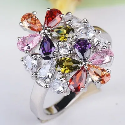 Hot sale New Design Luxury Big Oval CZ Ring Golden Color Wedding ring  Fine Jewelry for Women