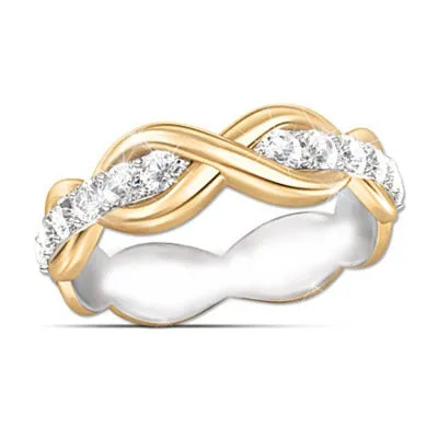 Hot sale New Design Luxury Big Oval CZ Ring Golden Color Wedding ring  Fine Jewelry for Women