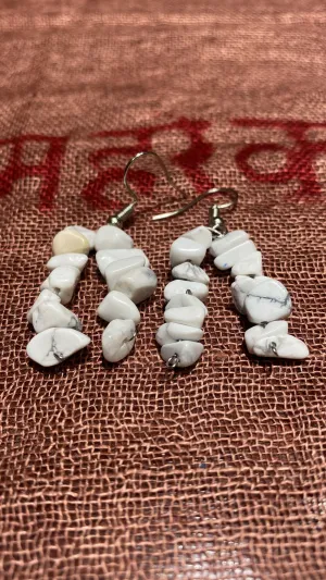 Howlite Chips Dual-Strand Earrings