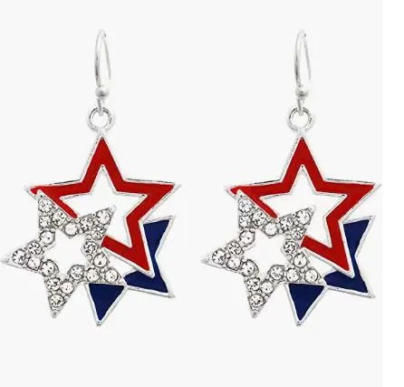 Independence Day American Flag Soft Metal Earrings