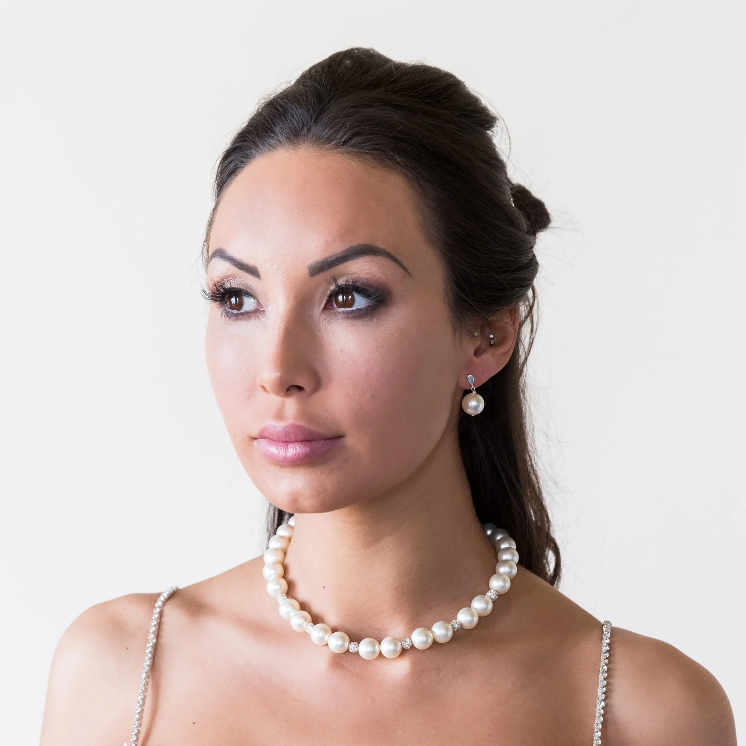 JackieO Large Pearl Bridal Earrings