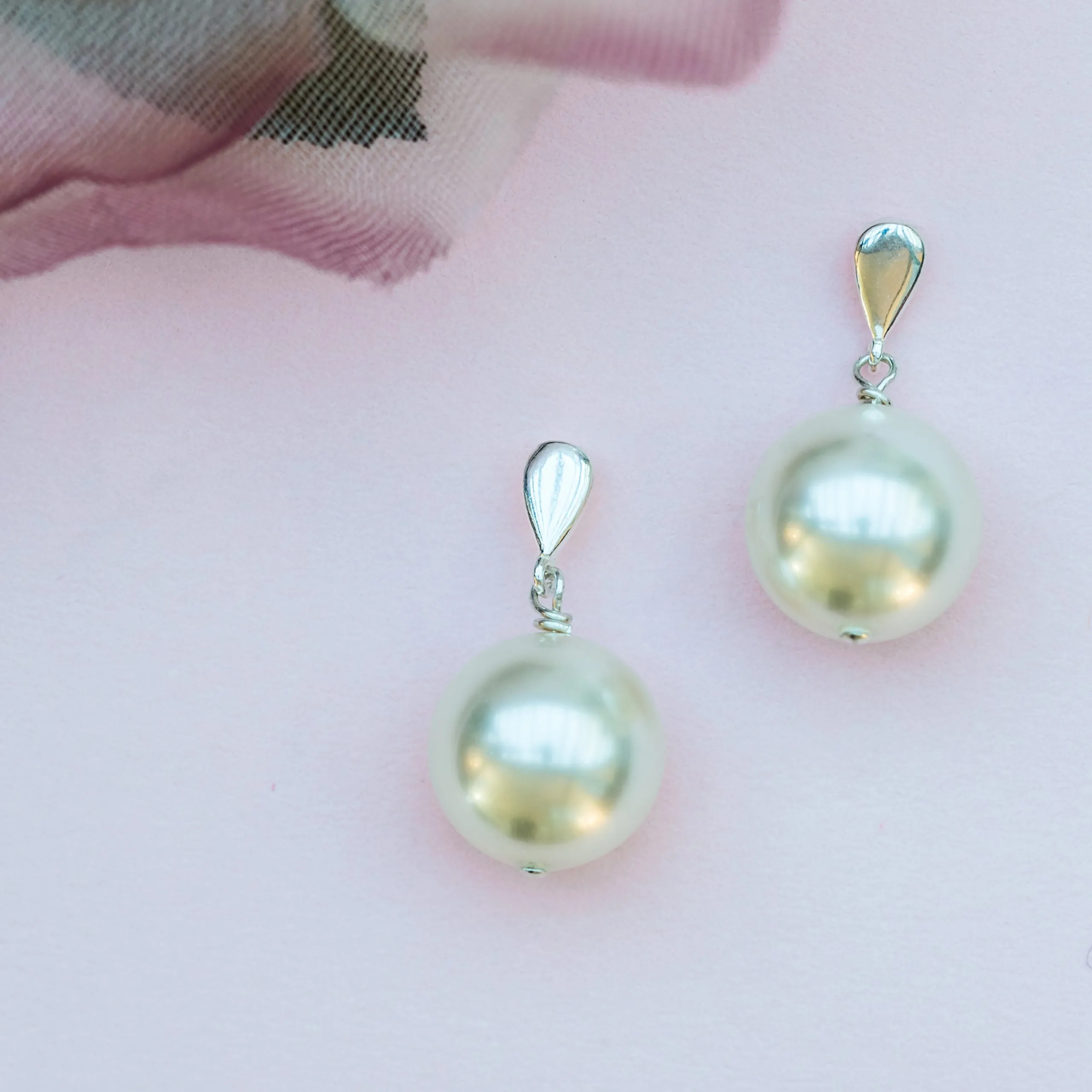 JackieO Large Pearl Bridal Earrings