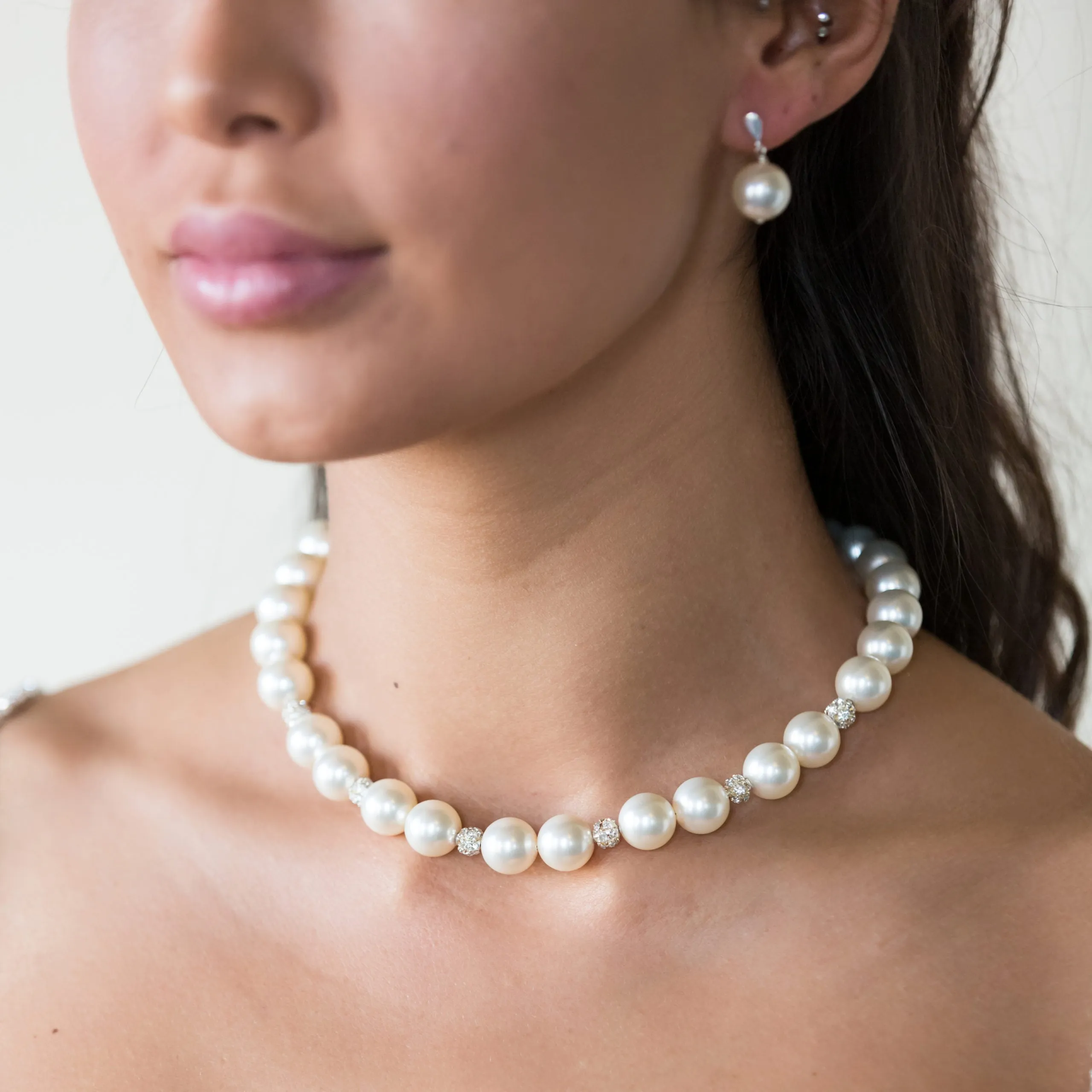 JackieO Large Pearl Bridal Earrings