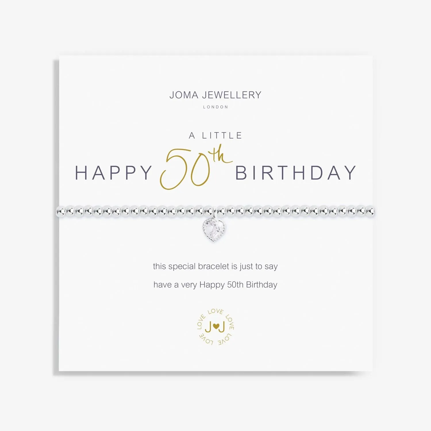 Joma Jewellery Silver A Little 'Happy 50th Birthday' Bracelet