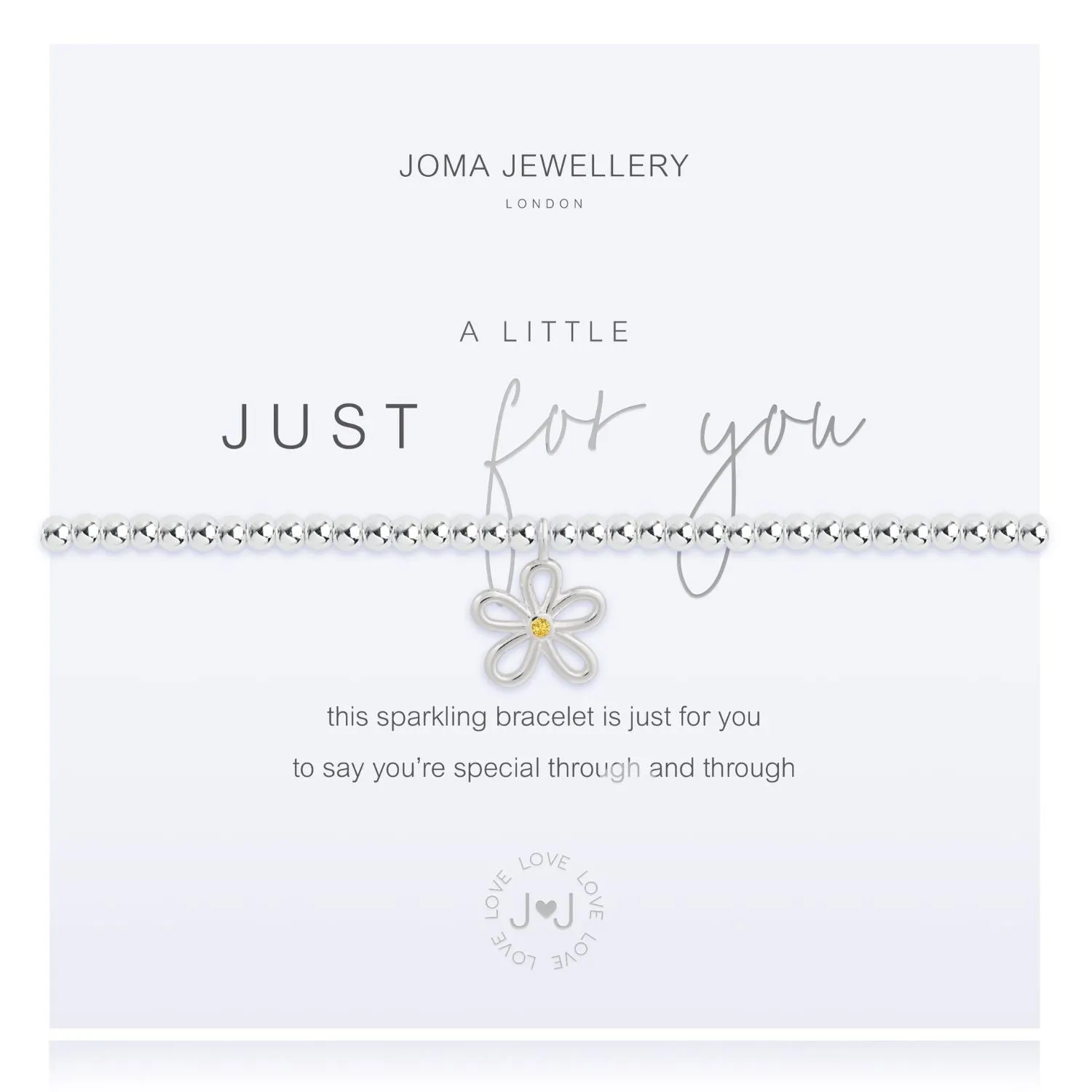 Joma Jewellery Silver A Little 'Just For You' Flower Bracelet