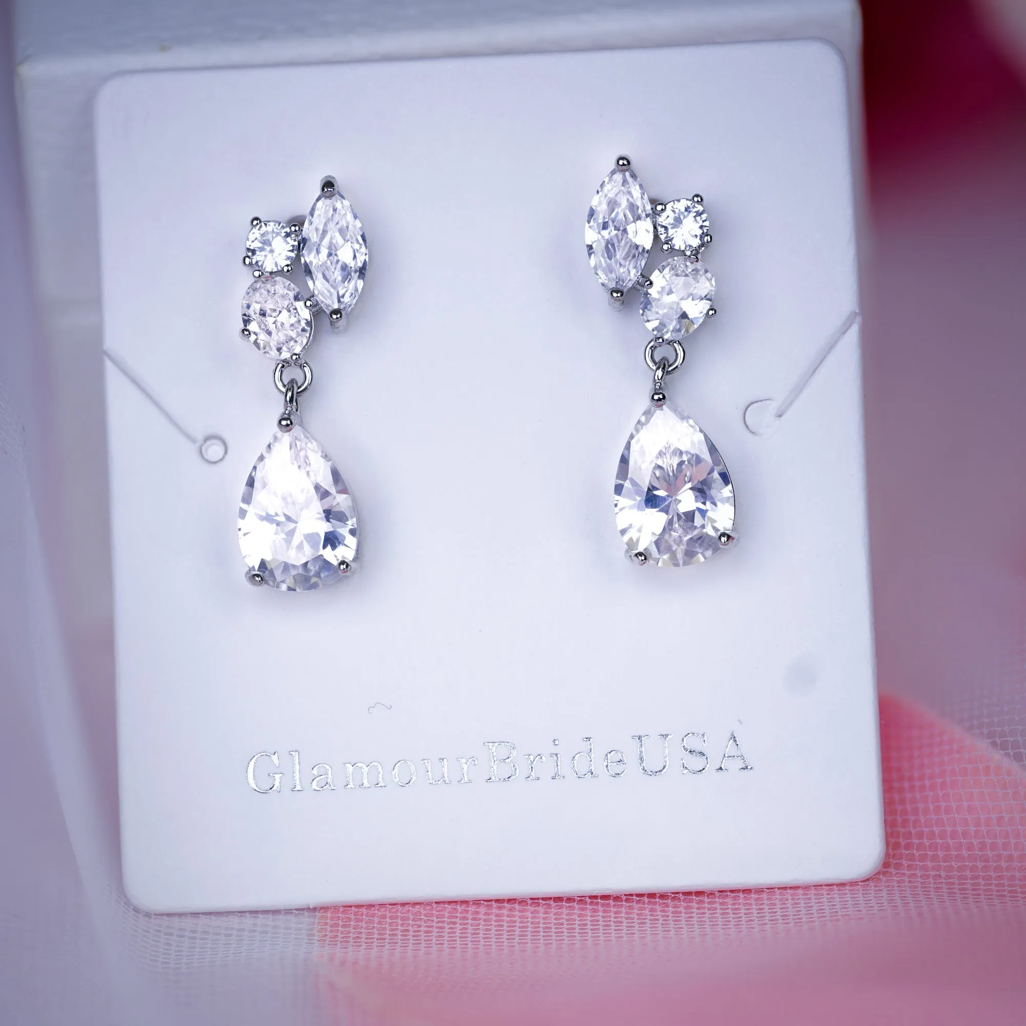 Kathryn - Crystal Tear Drop Earrings