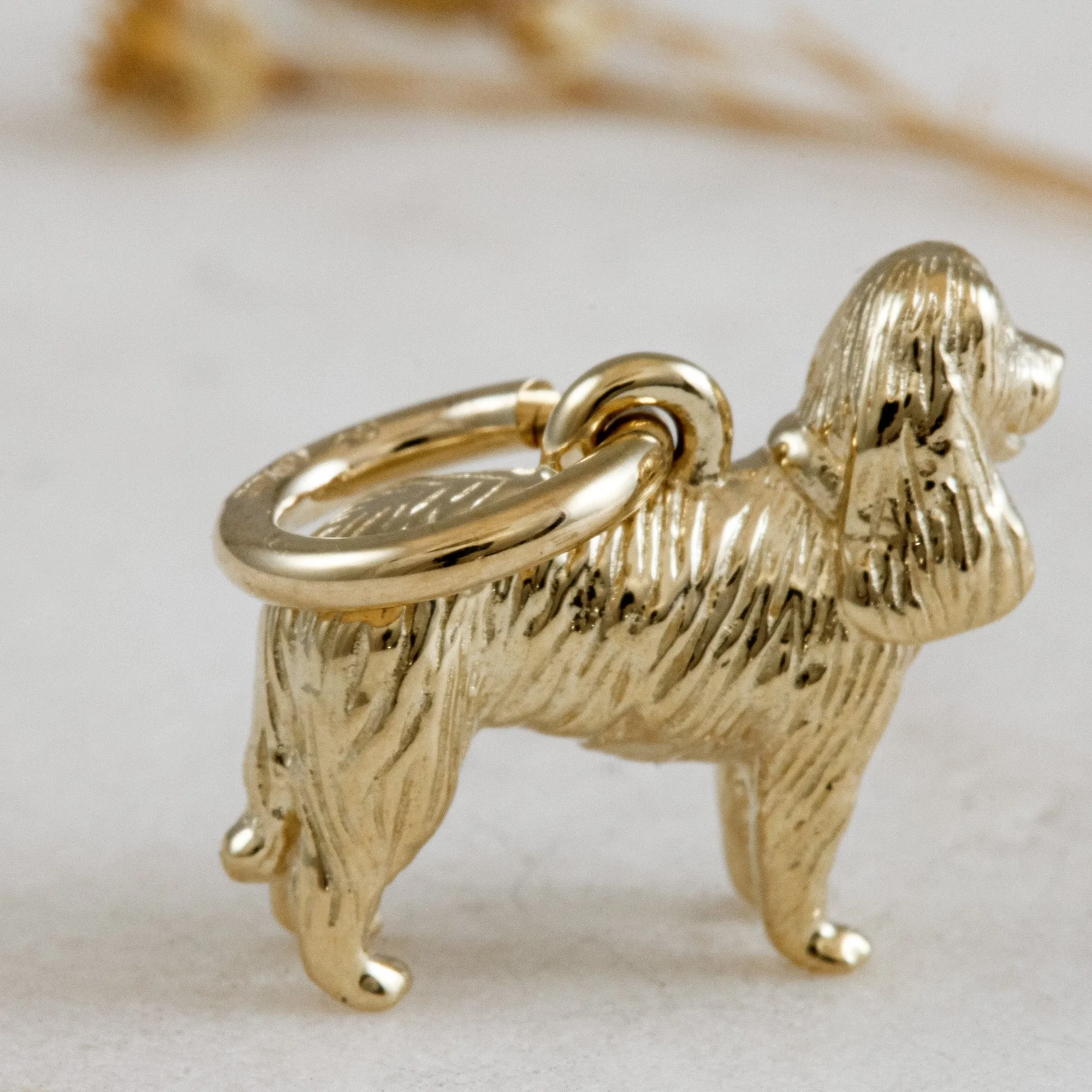 King Charles Spaniel Solid Gold Dog Charm