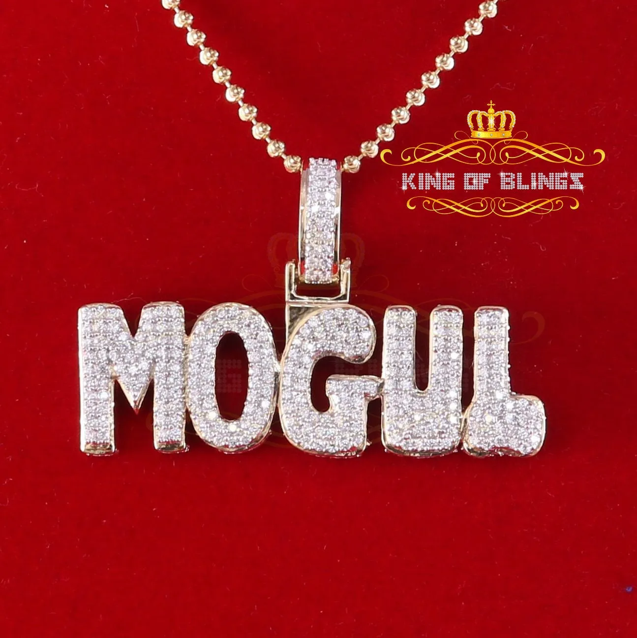 King Of Bling's King of Bling's Yellow Sterling Silver Mogul Pendant with 3.82ct Cubic Zirconia