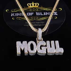 King Of Bling's King of Bling's Yellow Sterling Silver Mogul Pendant with 3.82ct Cubic Zirconia