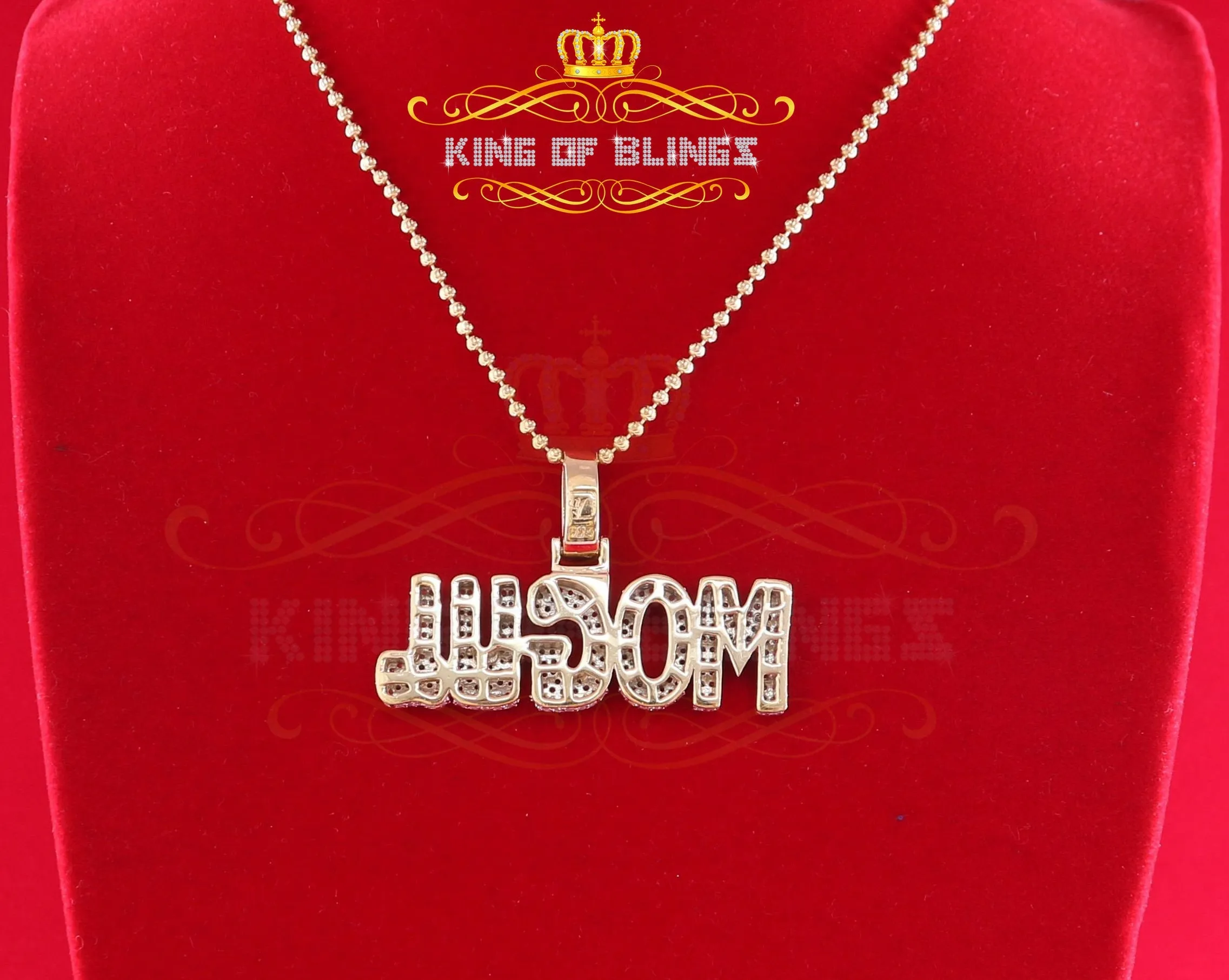 King Of Bling's King of Bling's Yellow Sterling Silver Mogul Pendant with 3.82ct Cubic Zirconia