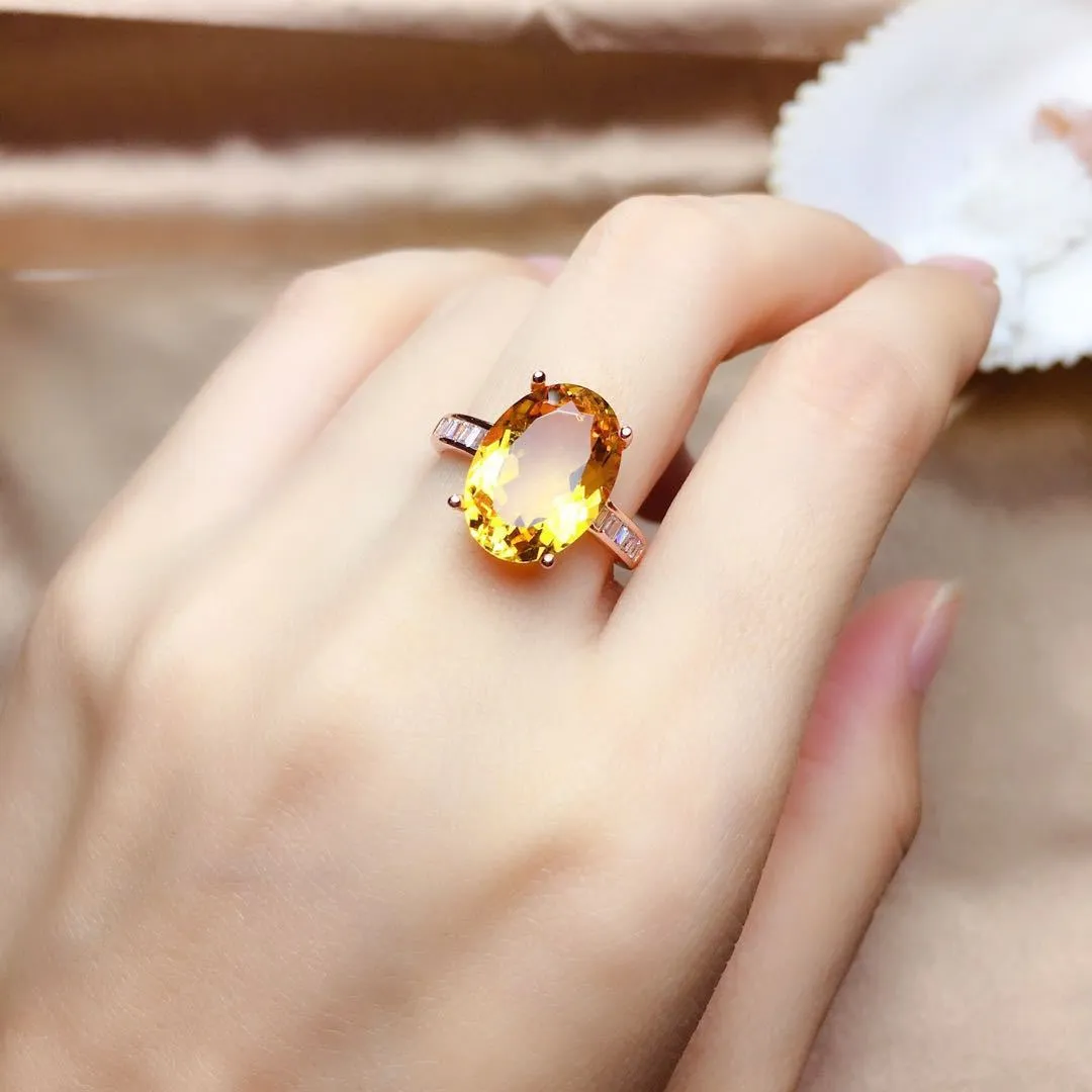 Large Citrine Ring!Crystal Clean Sparkle!!!