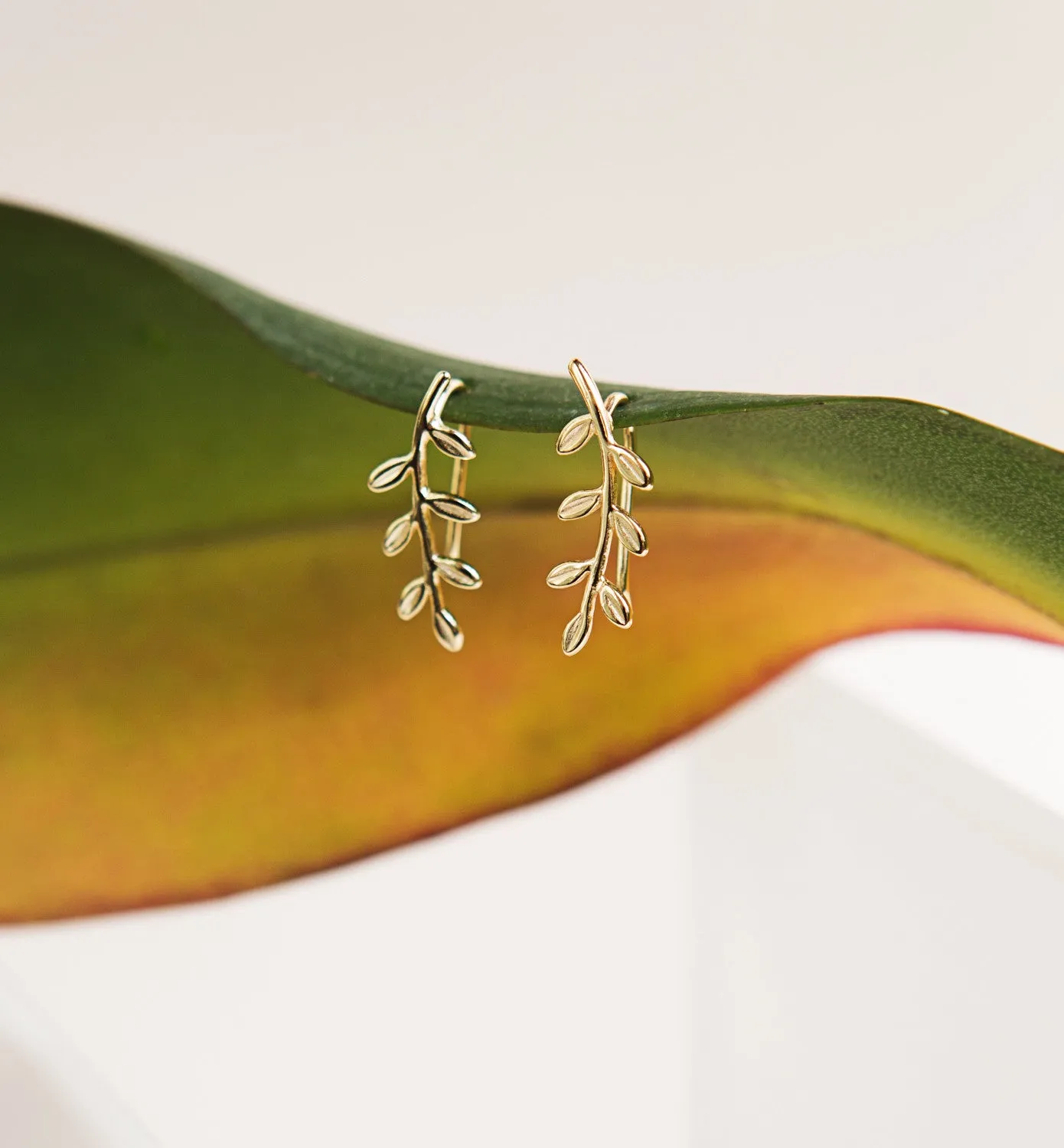 Leaf Ear Climber Earrings