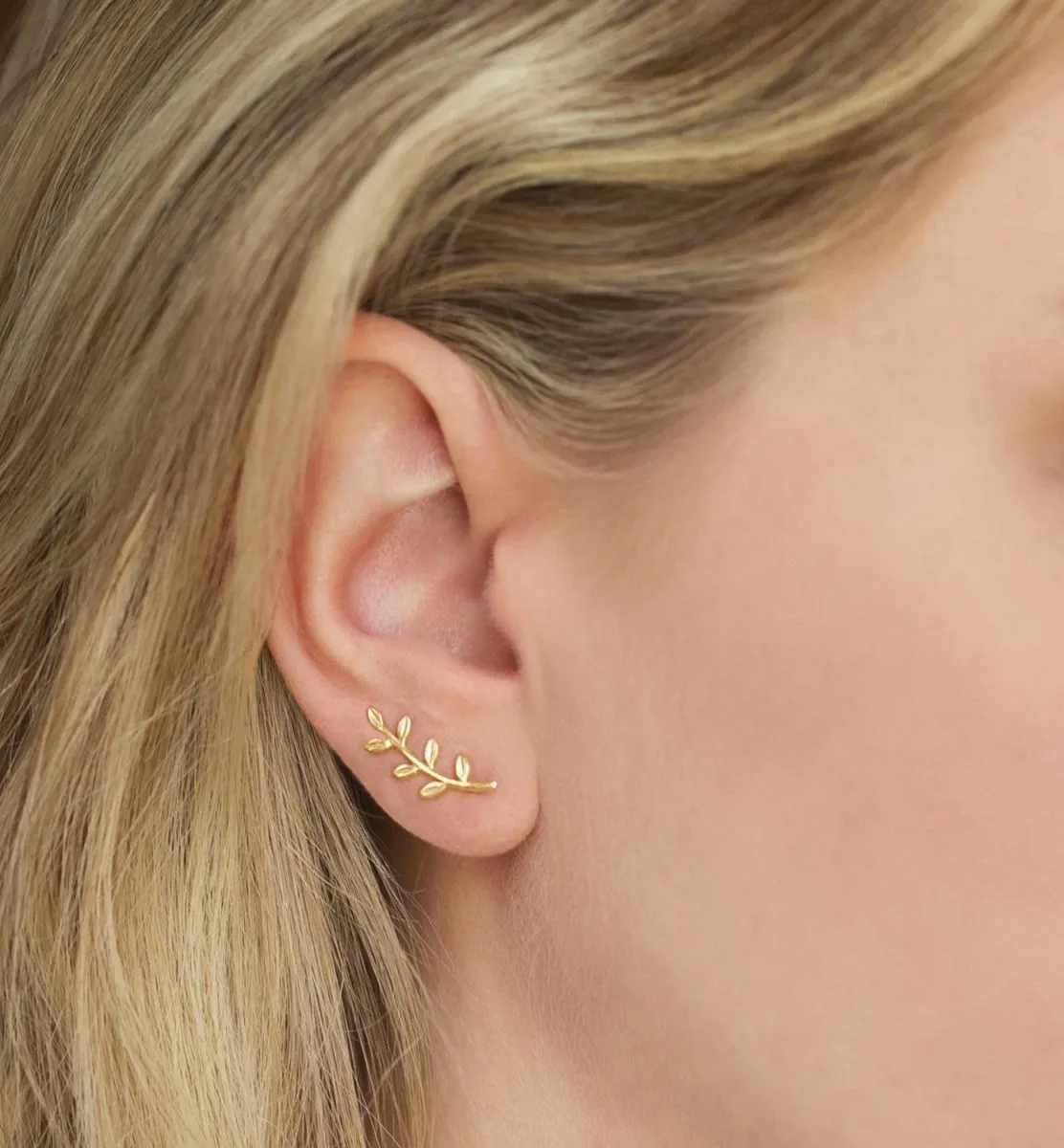 Leaf Ear Climber Earrings