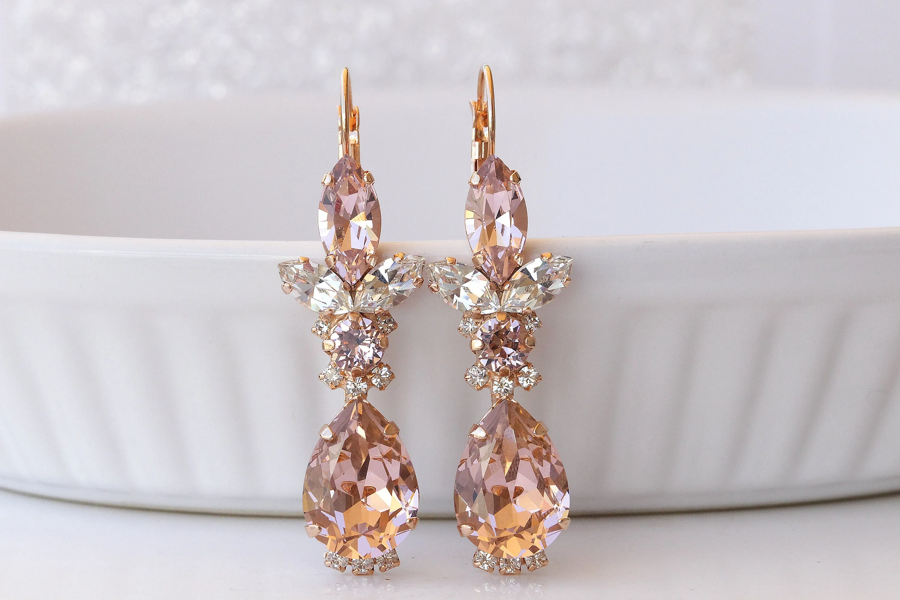 Light Pink BRIDAL EARRINGS