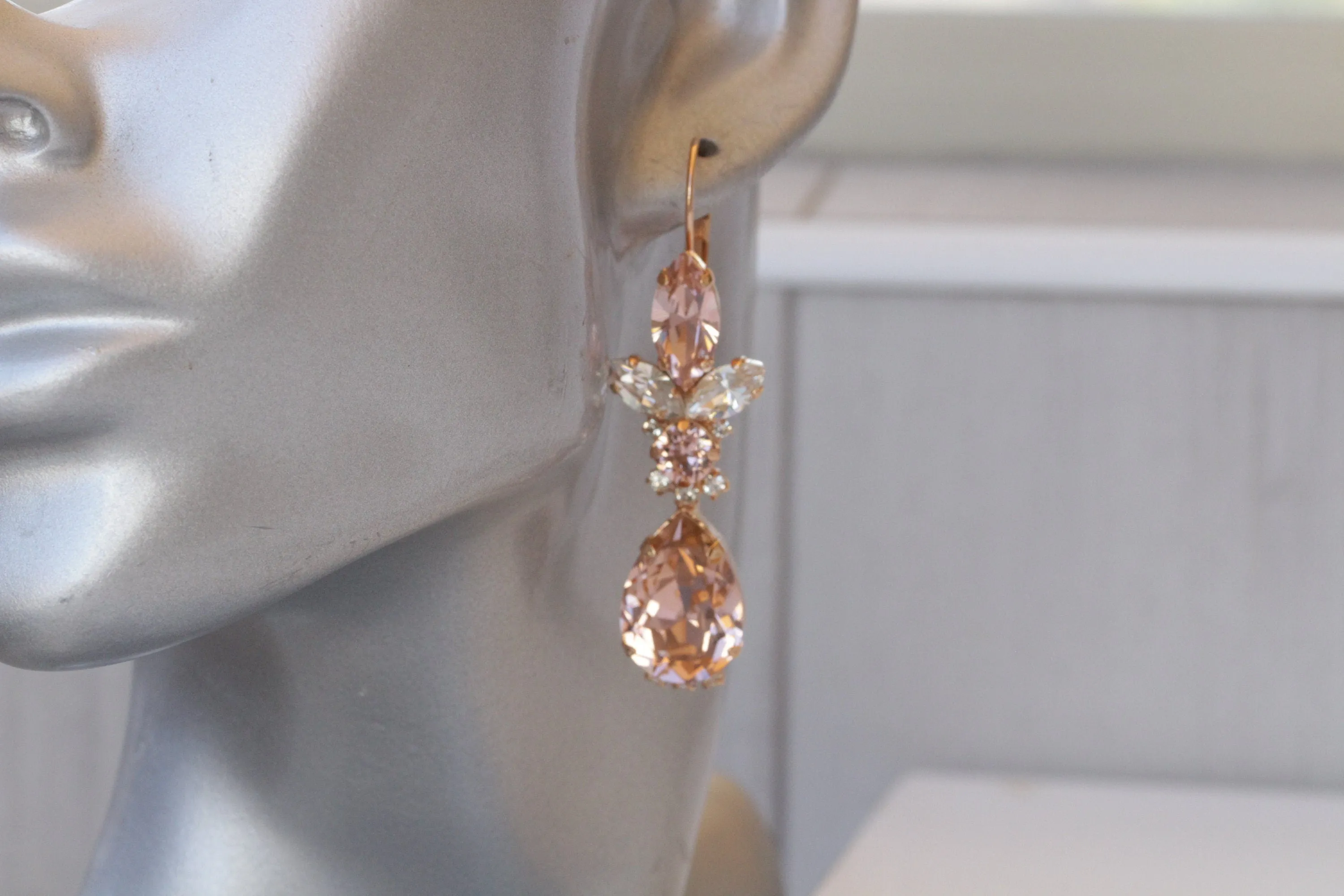 Light Pink BRIDAL EARRINGS