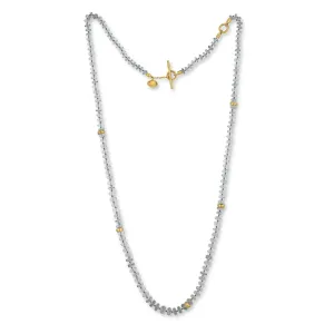 Lika Behar "Sarah" Aquamarine and 24kt Gold Beaded Necklace