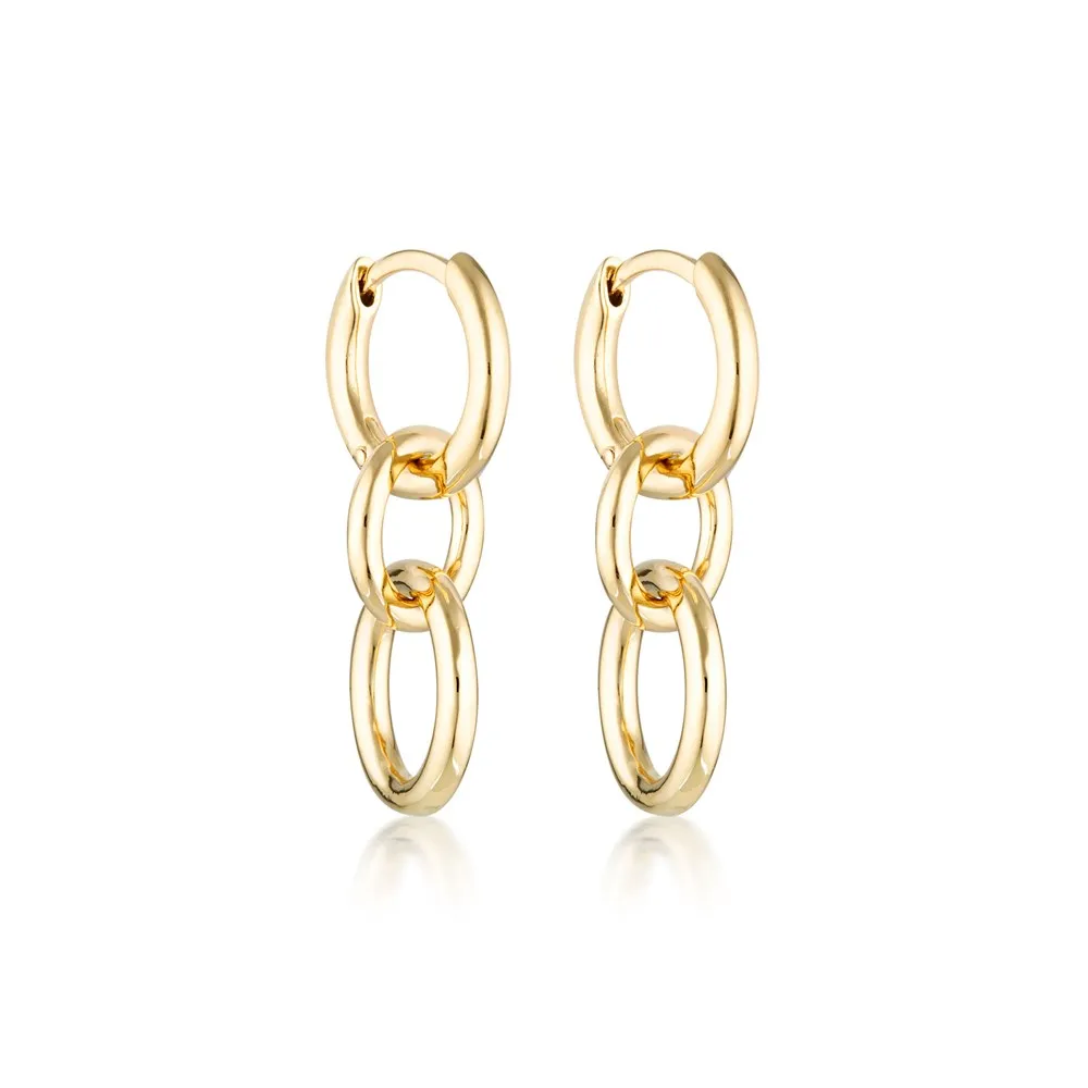 Linda Tahija Kindred Link Earrings, Gold or Silver