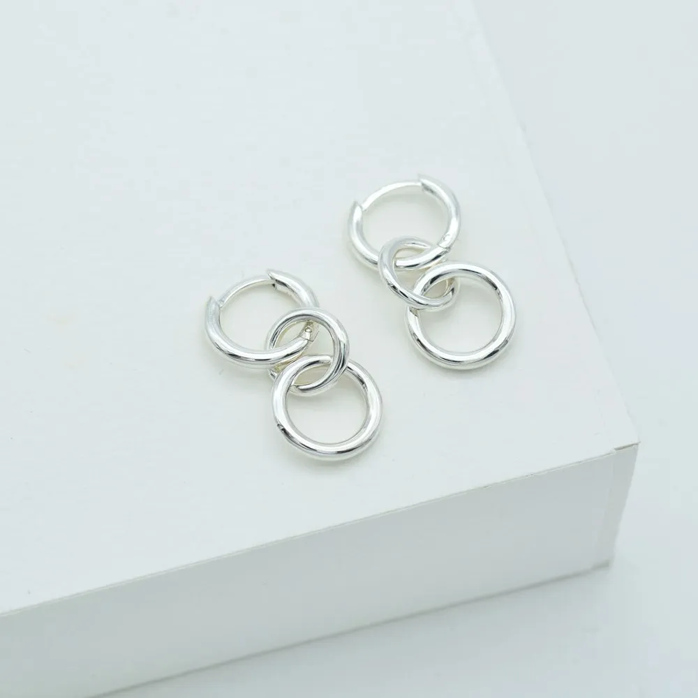 Linda Tahija Kindred Link Earrings, Gold or Silver