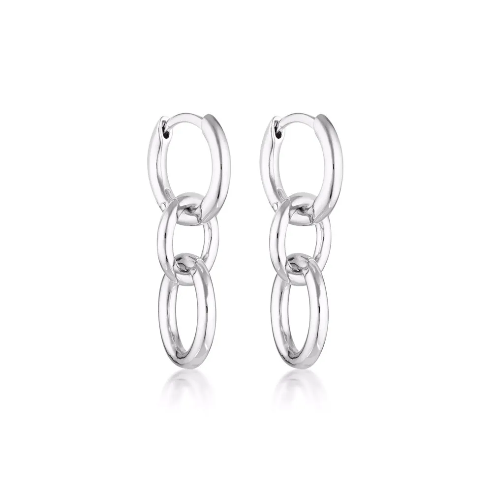 Linda Tahija Kindred Link Earrings, Gold or Silver