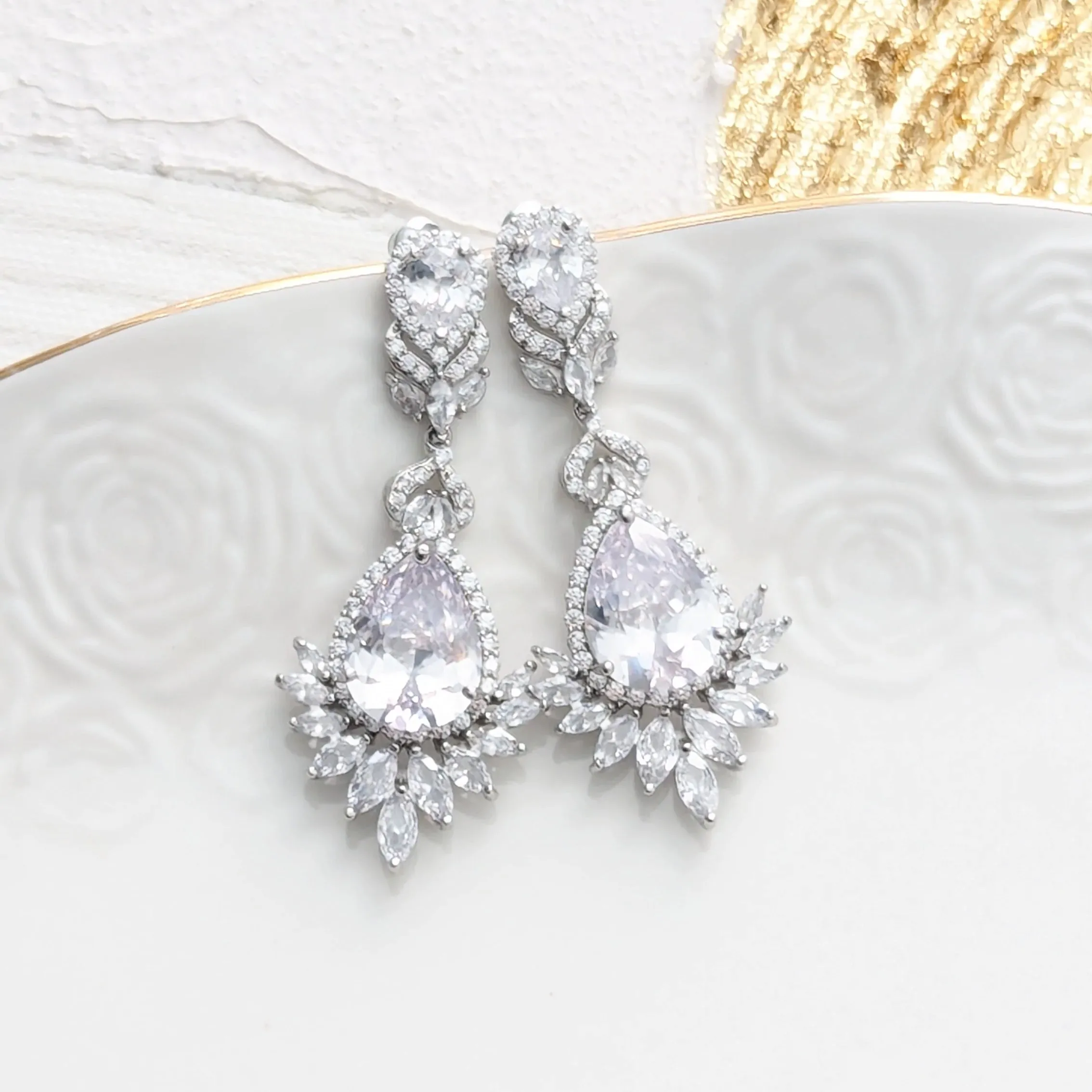 Long CZ Earrings, Arat