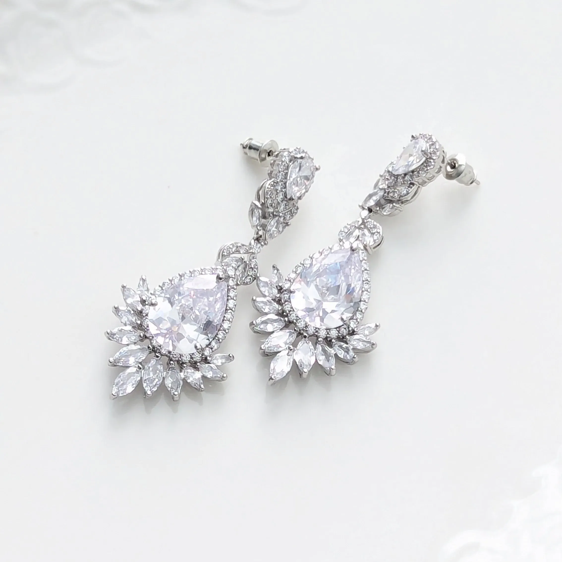 Long CZ Earrings, Arat