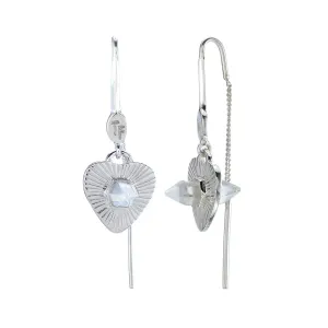 LOVERS PULL-THROUGH EARRINGS - QUARTZ - SILVER