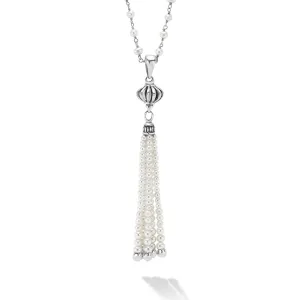 Luna Pearl Tassel Pendant Necklace