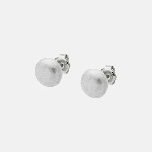 Matte Sterling Silver Round Disc Earrings