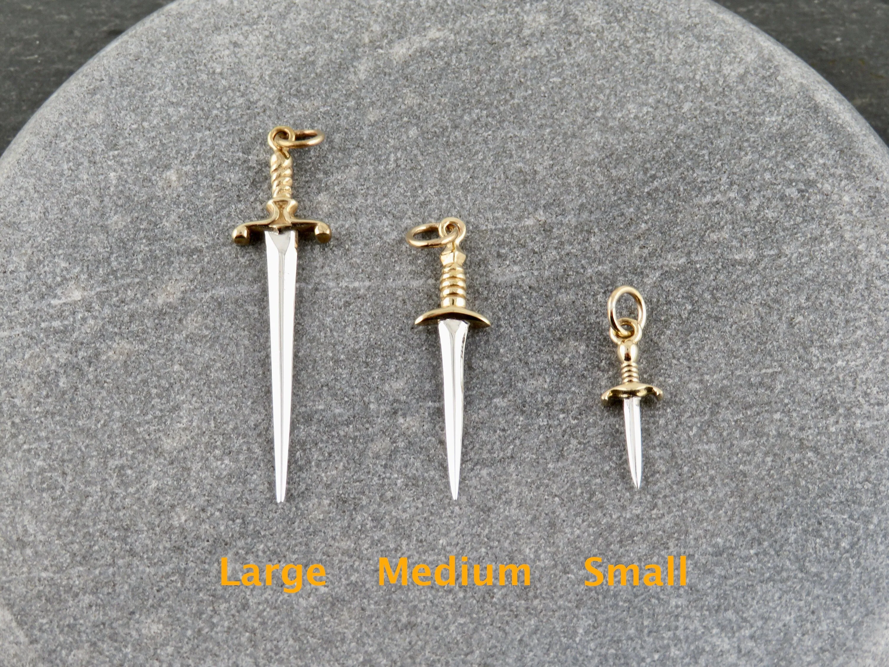 Mixed Metal Dagger Earrings - Large