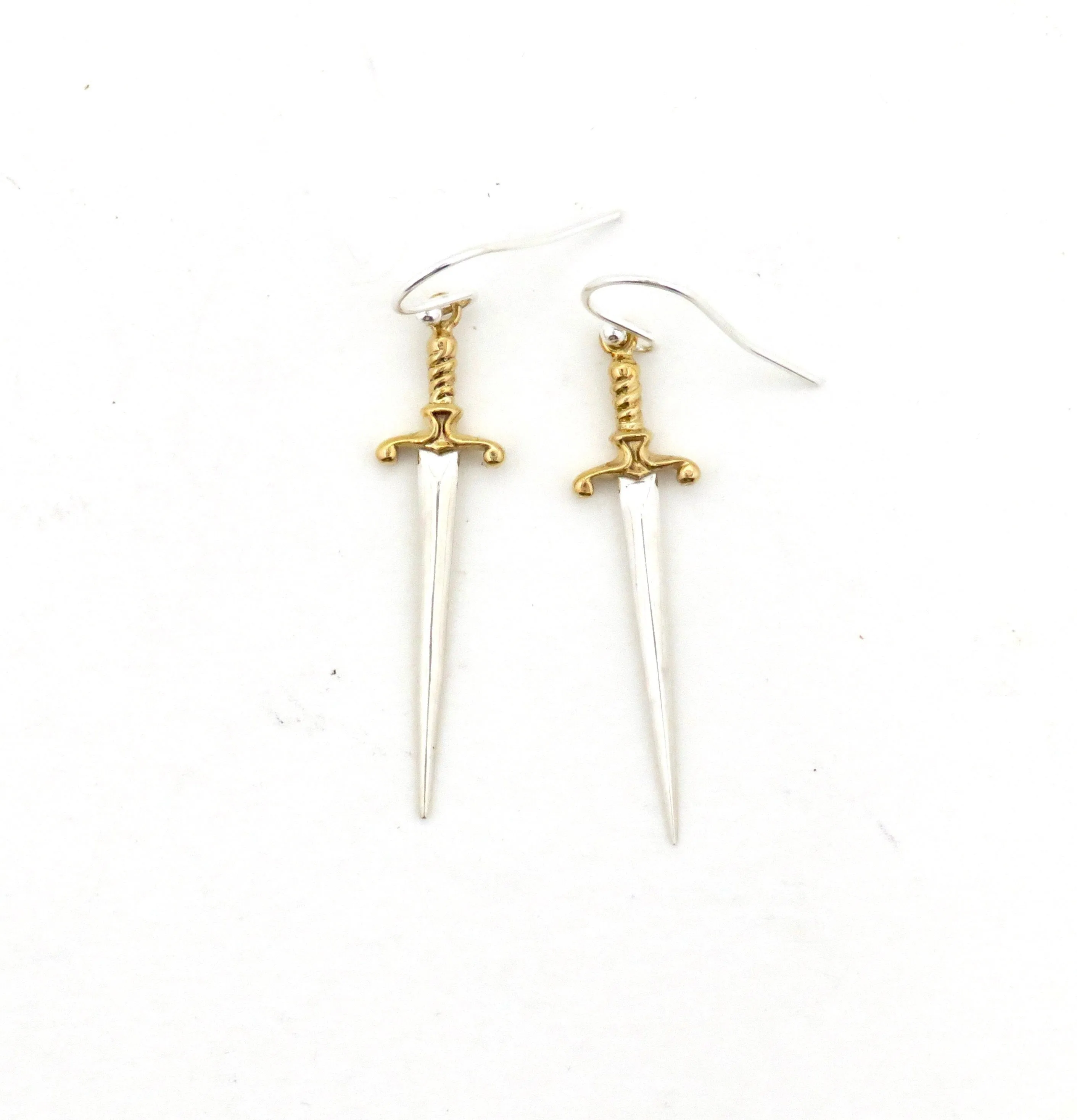 Mixed Metal Dagger Earrings - Large