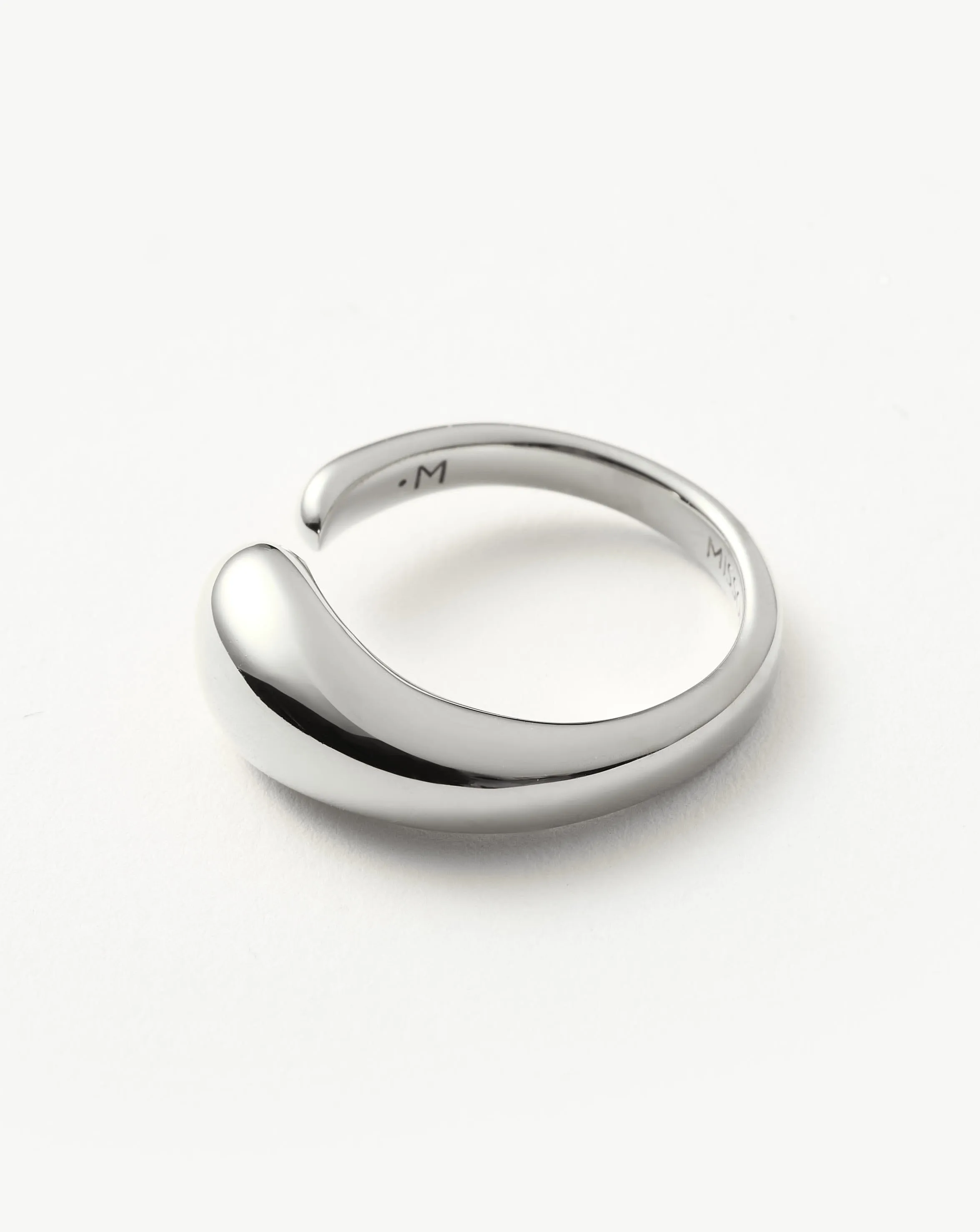 Molten Asymmetric Open Ring | Silver Plated