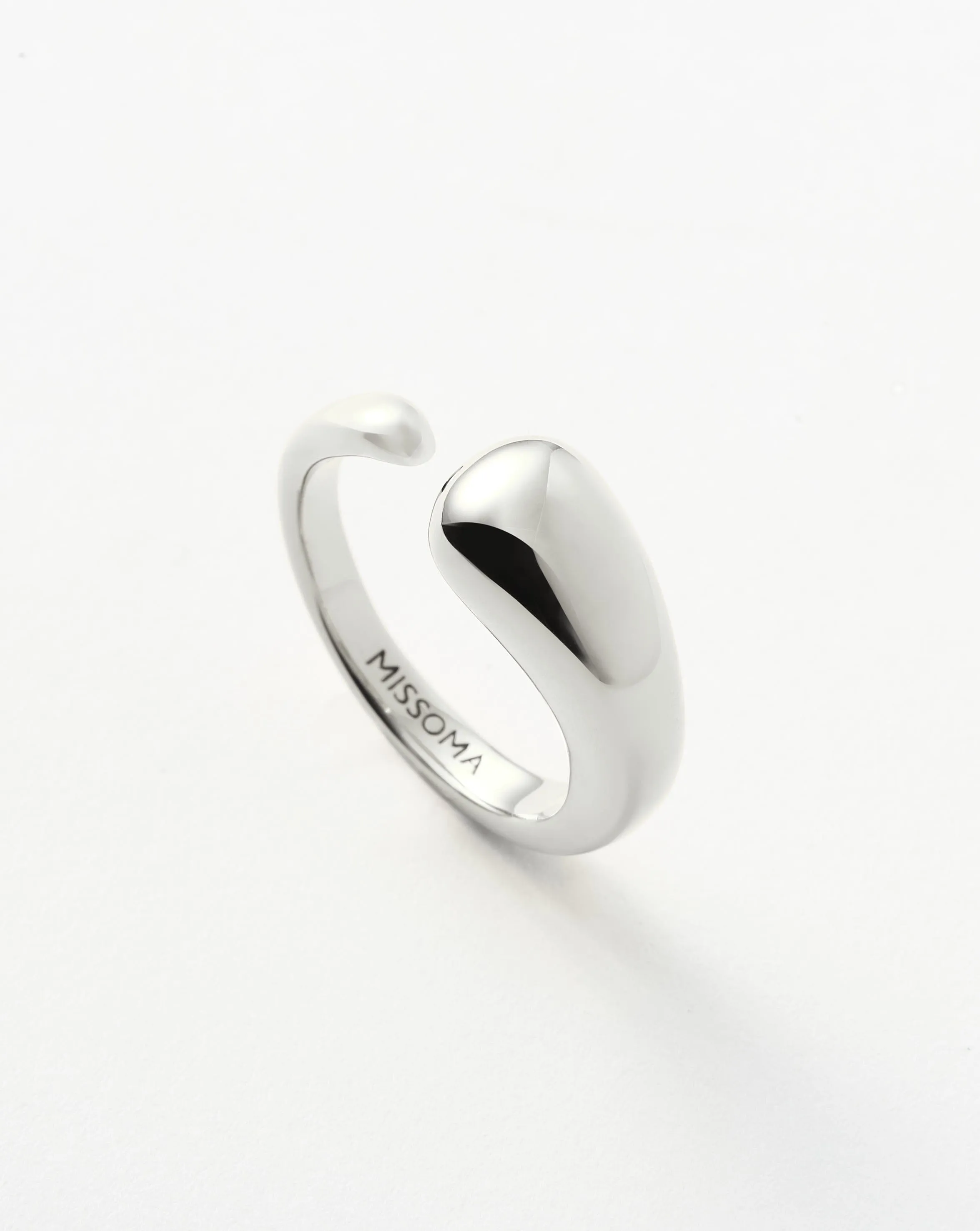 Molten Asymmetric Open Ring | Silver Plated