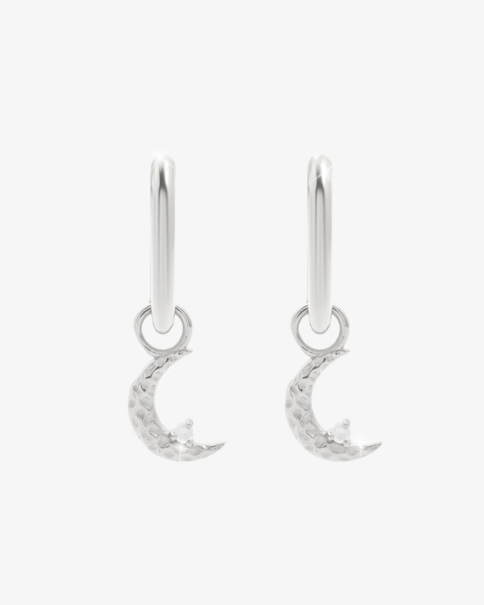 Moon Hoop Earrings