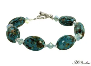 Mosaic Blue Turquiose Crystal Beaded Bracelets