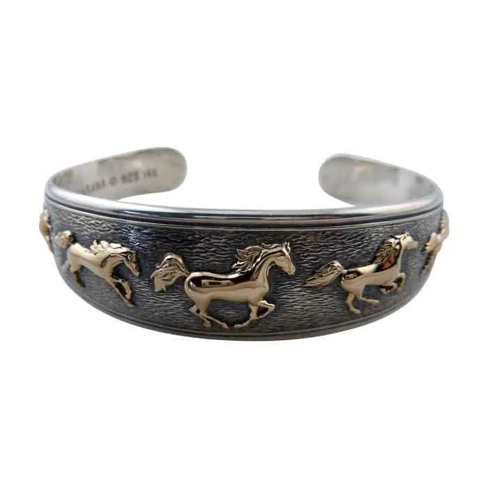 Myra Galloping Horses Cuff Bracelet