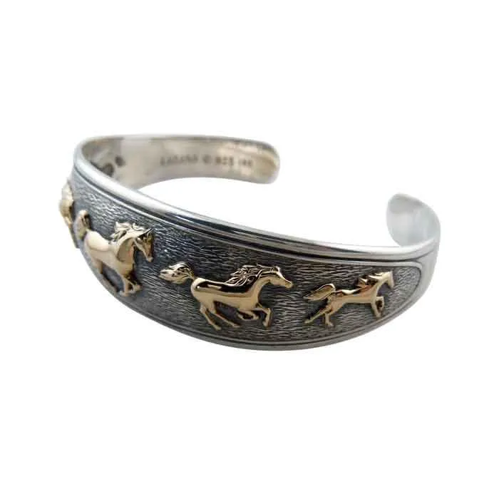 Myra Galloping Horses Cuff Bracelet