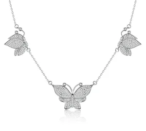 New Shiny CZ Butterfly Necklace