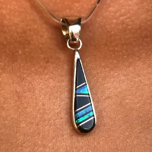 Opal & Jet Inlaid Pendant