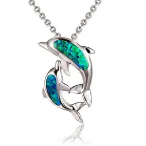 Opal Dolphin Lover Pendant